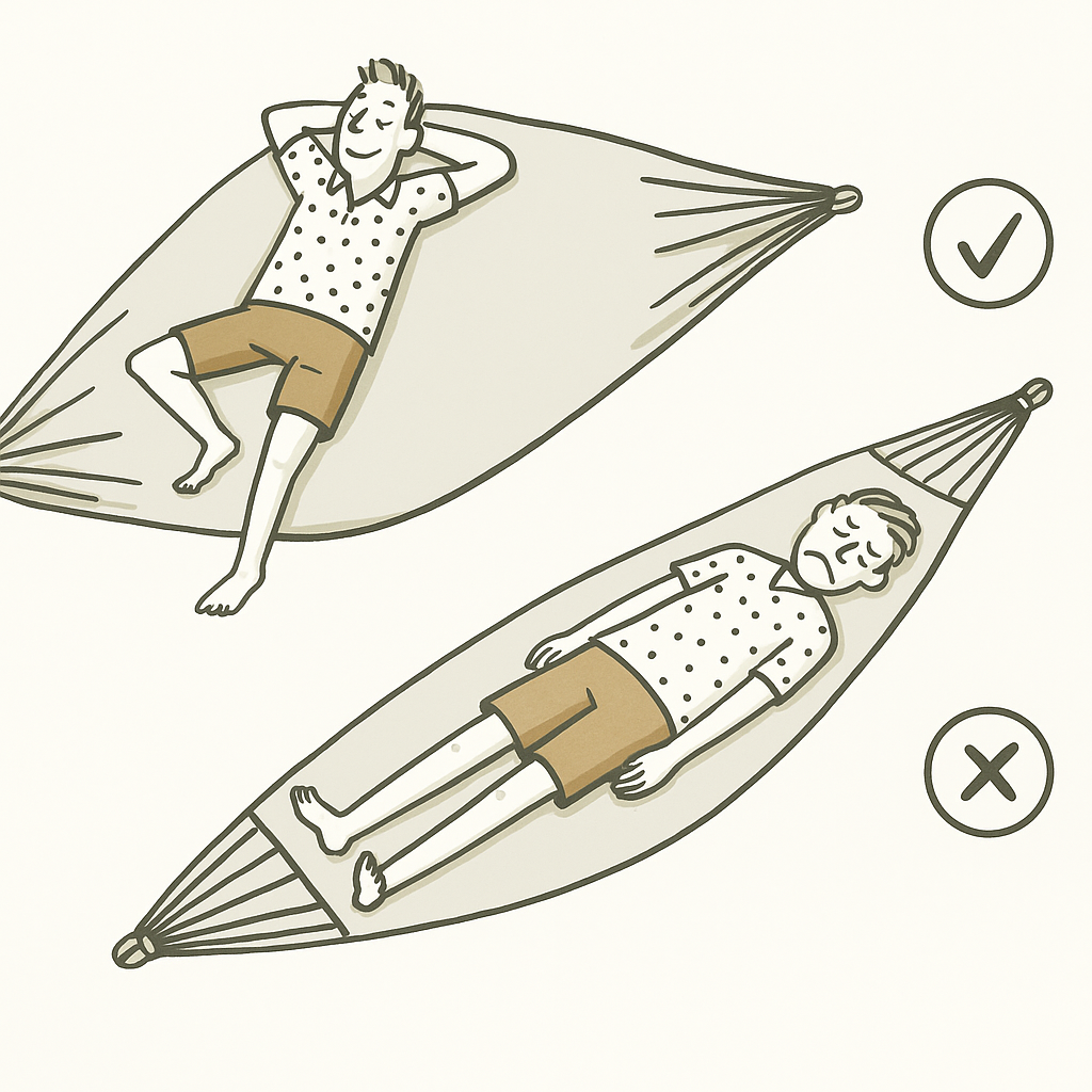 La meilleure position pour être confortablement installé dans un hamac