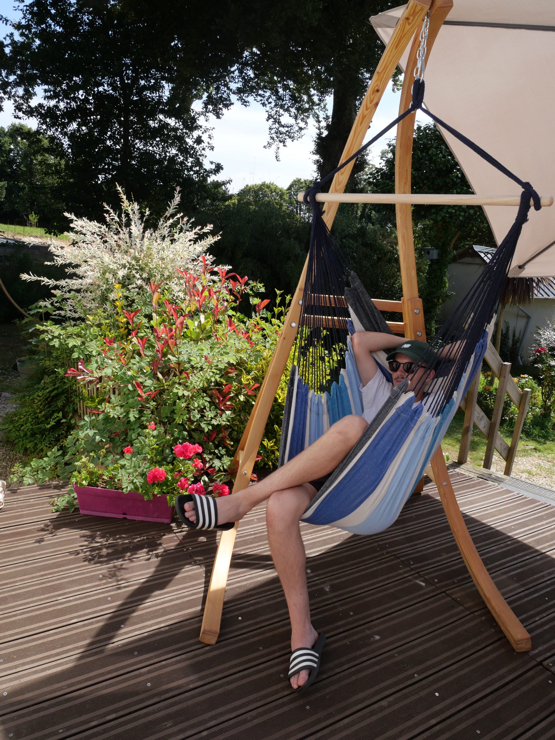 Utilisation de la petite chaise hamac sur un support